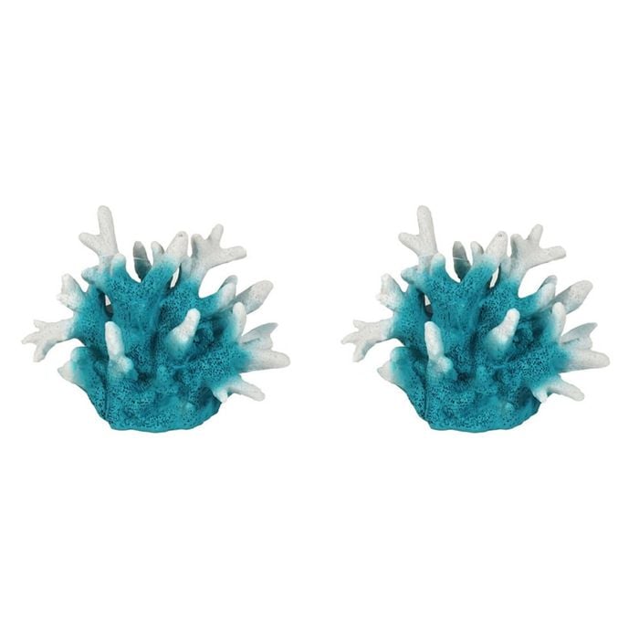 2PK Dudley's World Of Pets Aquarium/Fish Tank Resin Resin Coral Decor 19cm