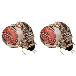 2PK Urban Woodland Christmas Beetle Decoration 11cm Multicoloured