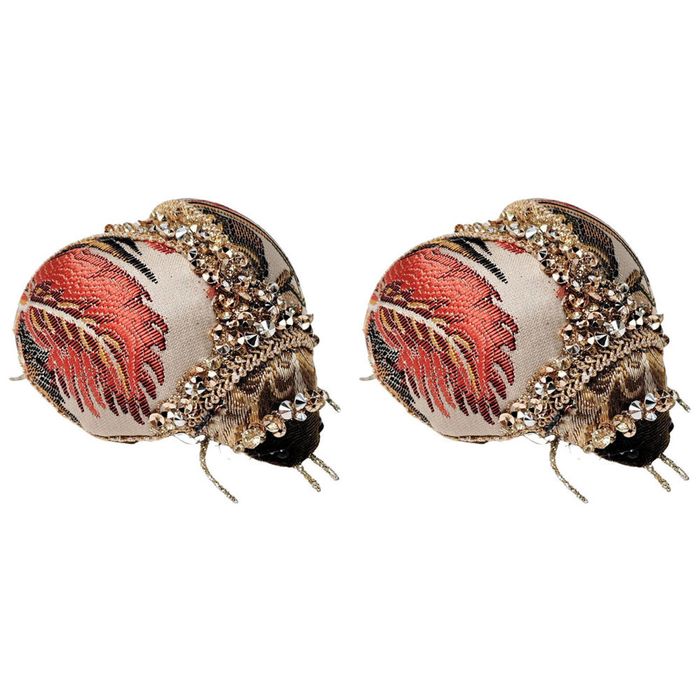 2PK Urban Woodland Christmas Beetle Decoration 11cm Multicoloured