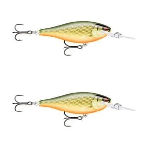 2x Rapala 7.5cm Shad Rap Elite (Floating) Fishing Lures - Gilded Scaled Roach
