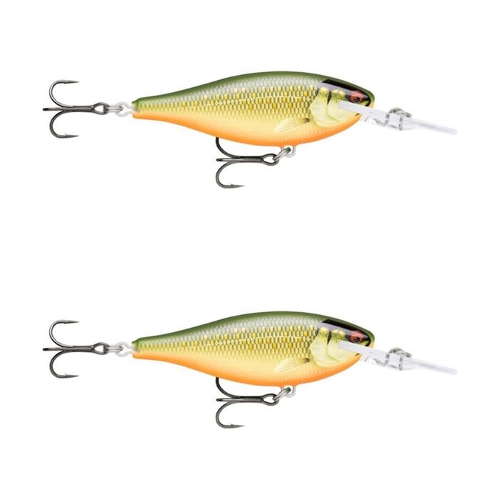 2x Rapala 7.5cm Shad Rap Elite (Floating) Fishing Lures - Gilded Scaled Roach