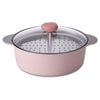 Neoflam Divided 30cm Casserole 5.8l Induction With Divided Steamer Pink