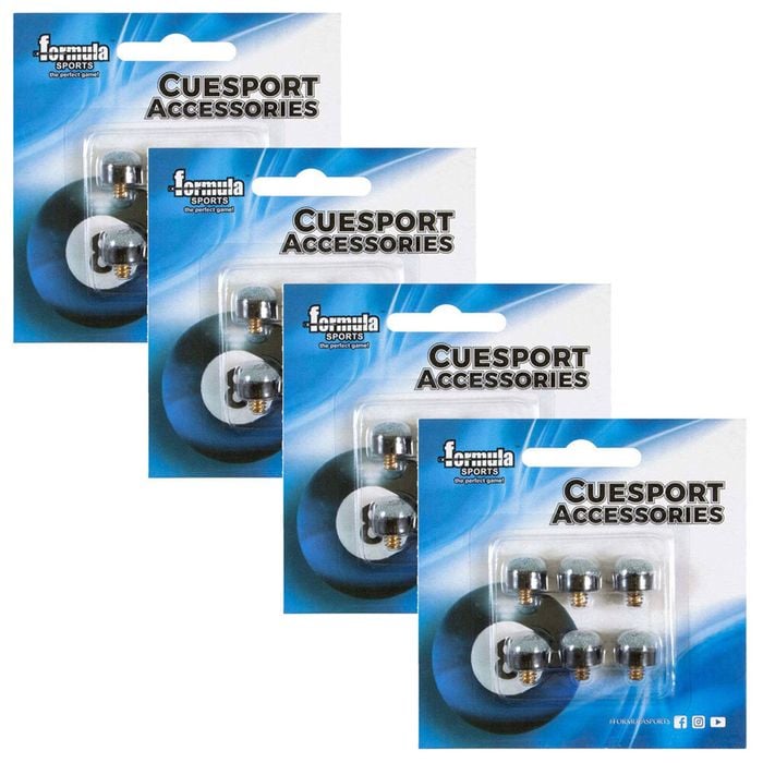 4x 6pc Formula Sports Leather Tip Screw Accessory 9mm - Blue