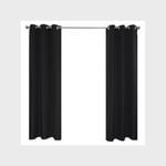 Windoware 120 x 223cm Black Urban Room Darkening Eyelet Curtain - 1 Pack - Black