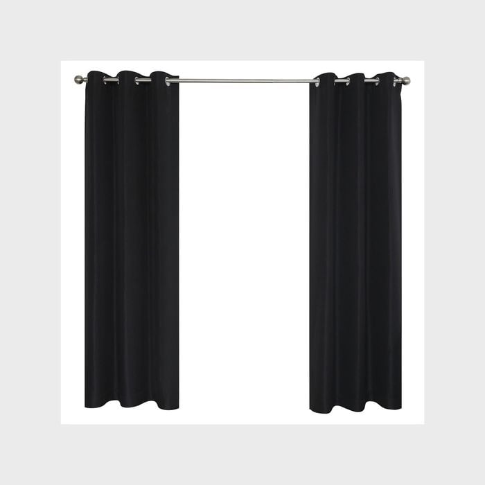 Windoware 120 x 223cm Black Urban Room Darkening Eyelet Curtain - 1 Pack - Black