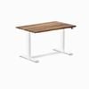 Desky Dual Sit to Stand Pheasantwood Hardwood Desk 120x75cm White Frame