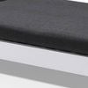 Capri And Teak Timber Bar Stool White & Denim Grey Cushions