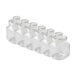 6pk Ecology Riserva Square Kitchen Pantry Jar With Airtight Lid 1.7l