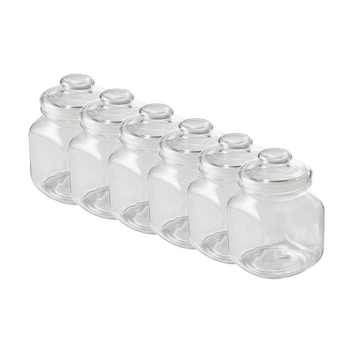 6pk Ecology Riserva Square Kitchen Pantry Jar With Airtight Lid 1.7l