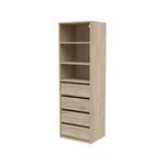 Flexi Storage Wardrobe 400mm Oak 3 Shelf And 4 Drawer Unit 