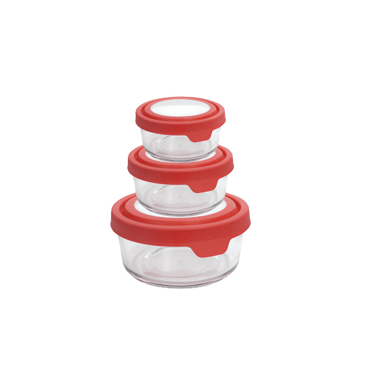Anchor Hocking Trueseal Storage Container Round 6 Piece Set Cherry ...