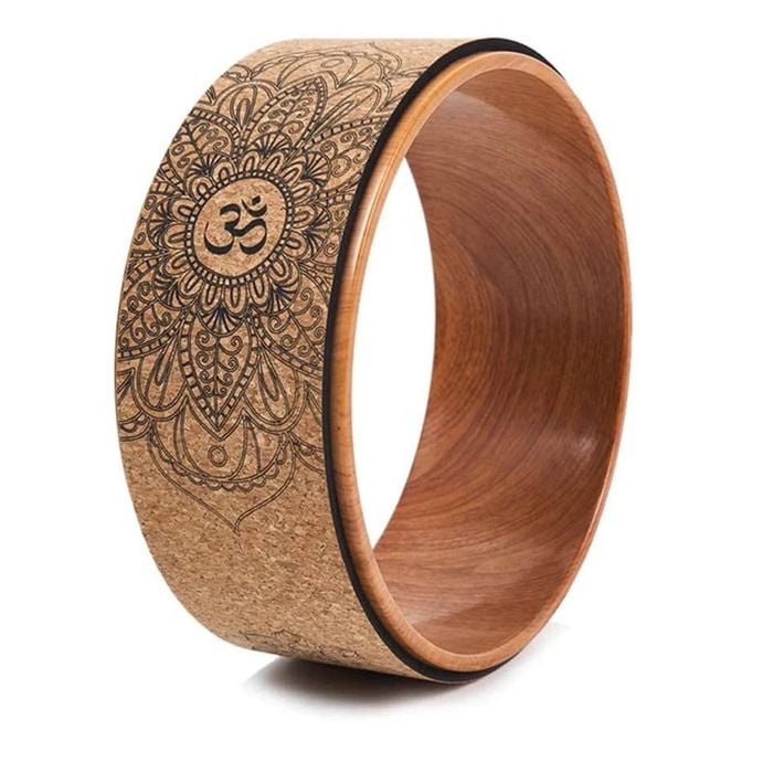 NNEOBA Cork Yoga Wheel with Mandala Print