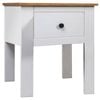 vidaXL Solid Wood Pine Bedside Cabinet White Panama Range Bed Stand Sideboard