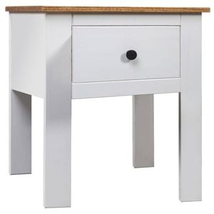vidaXL Solid Wood Pine Bedside Cabinet White Panama Range Bed Stand Sideboard