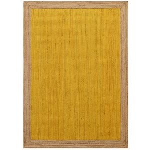 Handwoven Border Jute Rug-1147-Natural/Gold-110X160cm