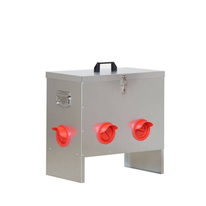 Yes4pets Xl Galvanized Chicken Feeder 20kg 45lb Poultry Trough With Plastic Dividers