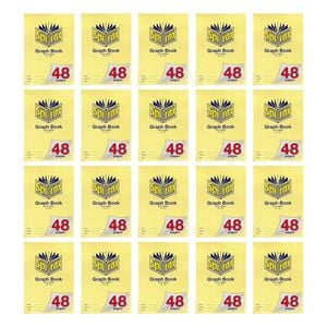 20x Spirax 132 Graph Book A4 48 Pages 5mm Grid School Stationery Notebook Yellow