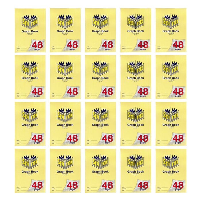 20x Spirax 132 Graph Book A4 48 Pages 5mm Grid School Stationery Notebook Yellow