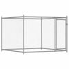 vidaXL Dog Cage with Door Dog Kennel Crate Animal House Grey Galvanised Steel 2x2x1.5 m
