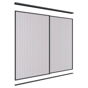 Lugna 2100 x 1801-2400mm Black VJ Panel Wardrobe Double Sliding Doors