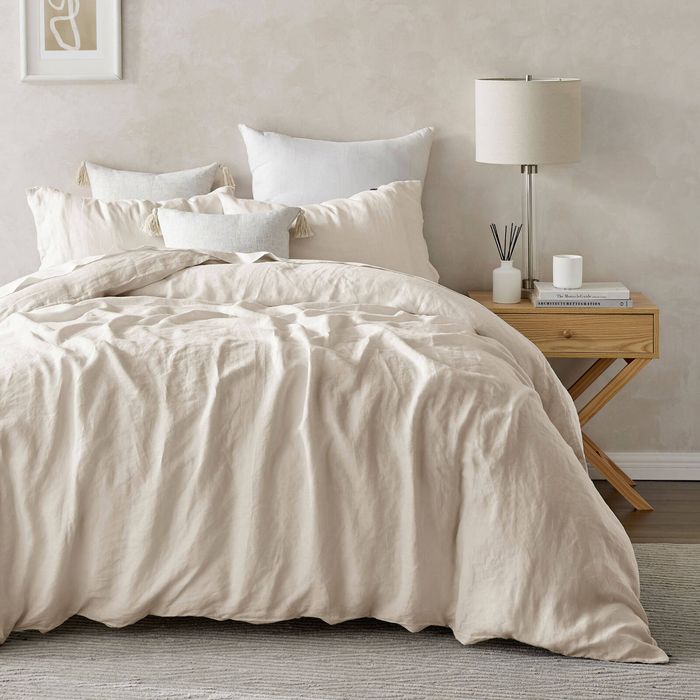 Natural Home Linen 100% European Flax Linen Quilt Cover Set Natural King Bed