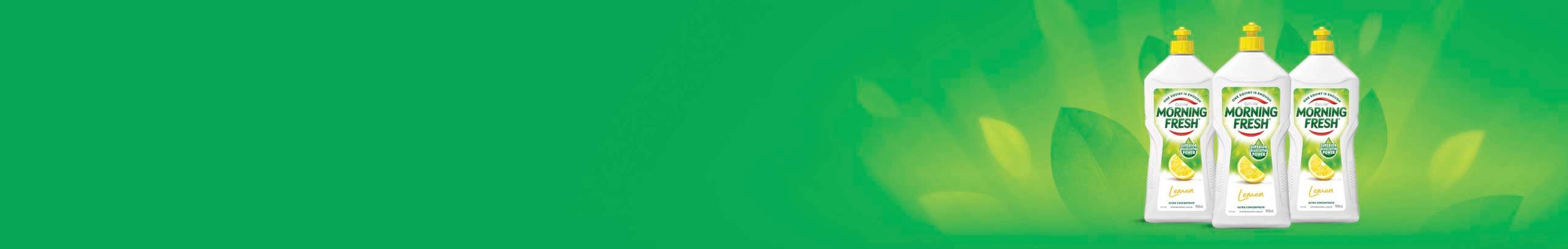 Header image of the lemon bottle on display for morning fresh