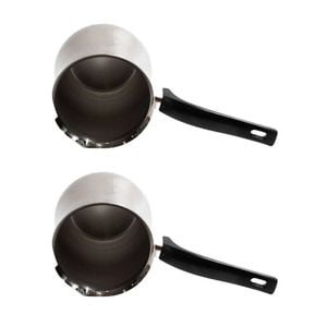 2PK Coffee Culture Stainless Steel 880ml Stovetop Turkish Coffee Pot Silver
