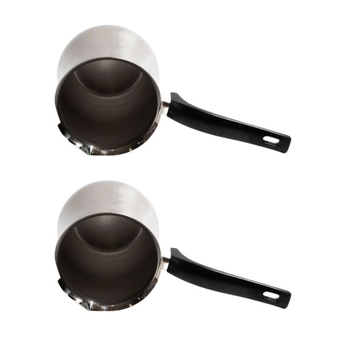2PK Coffee Culture Stainless Steel 880ml Stovetop Turkish Coffee Pot Silver