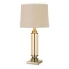 Telbix Dorcel Modern Table Desk Lamp Light Glass Metal Antique Brass Amber Cream