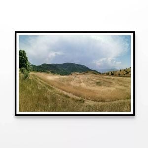 Grassy Field with Hills, Sky  Print 100% Australian Made 120x90cm  (Poster)
