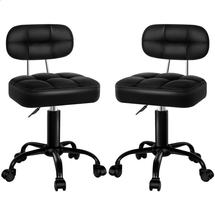 ALFORDSON Salon Stools All Black 2X
