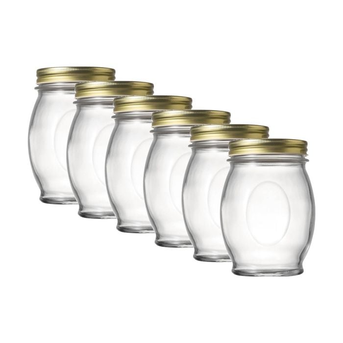 6pk Ecology Confiture Round Kitchen Pantry Jar With Screw-top Metal Lid 780ml