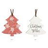 LVD Tree Checkered Home/Office Hanging Christmas Ornament Decor 8x9cm Red