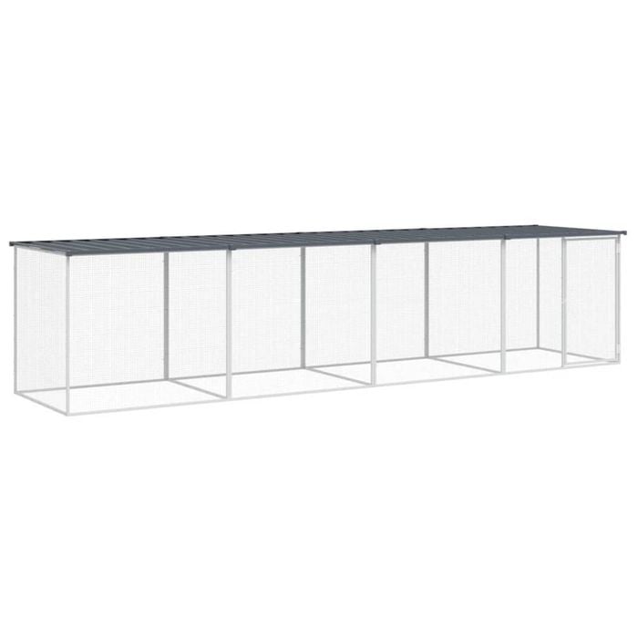 vidaXL Chicken Coop Chicken Cage Hen House with Roof Anthracite Galvanised Steel