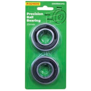 Richmond 52 x 25 x 15mm Rubber Sealed Precision Bearing - 2 Pack