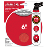 Diablo 150mm 120 Grit Abrasive Random Orbital Sheet - 5 Pack