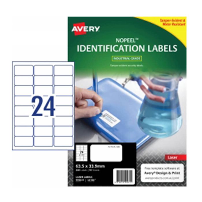 Avery Nopeel Extra Strong Label 10pk (24/sheet)