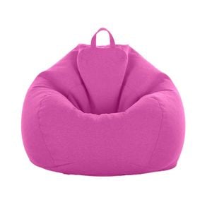 Catzon Bean Bag Chair Cover (No Filler) Linen Washable-RoseRed(M)