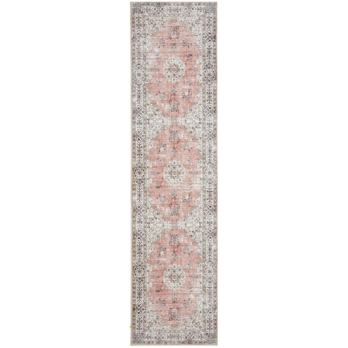 Roy Coco Peach 300x75cm Runner - Medium Machine Washable Power Loomed Rug