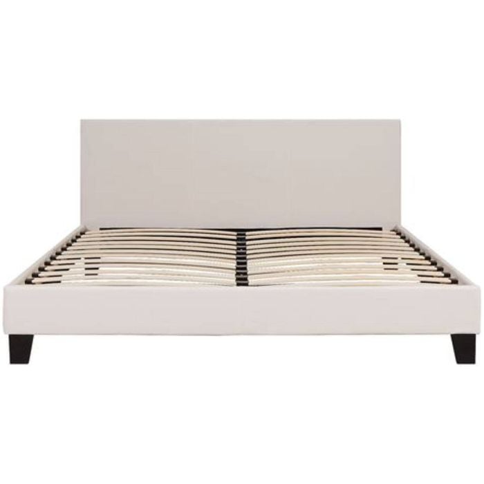 Monica PU Leather Double Bed Frame - White