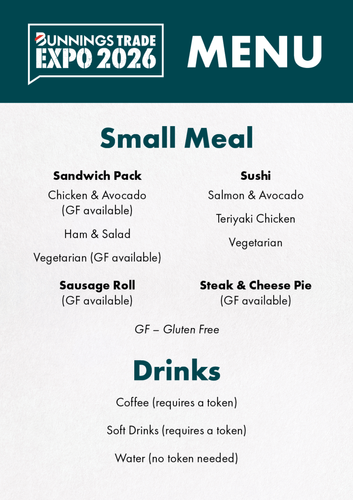 Auckland Trade Expo - Menu