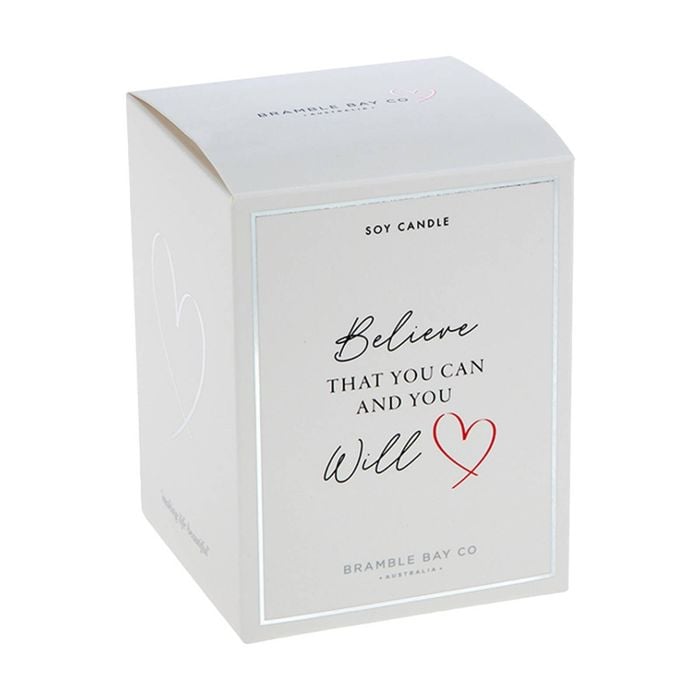Bramble Bay Believe You Can Glass Wild Frangipani Occasion Soy Candle 300g
