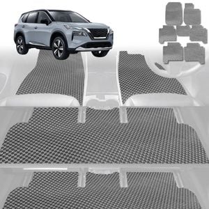 6D Diamond Car Floor Mats for Nissan X-TRAIL 2014-2022-Ultimate Set-Grey-Outback GT