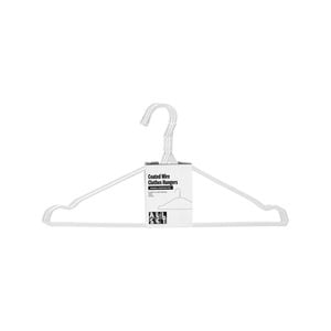 All Set White Coated Wire Clothes Hangers - 10 Pack