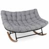 Costway Rocking Chair for 2 Oversize 320kg Metal Loveseat Lounge Cushion