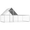 vidaXL Chicken Coop 4m Galvanised Steel Animal Habitat Cage Pet Animal House