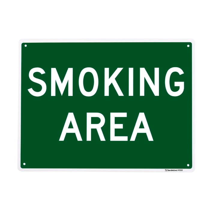 Sandleford 300 x 225mm Smoking Area Plastic Sign