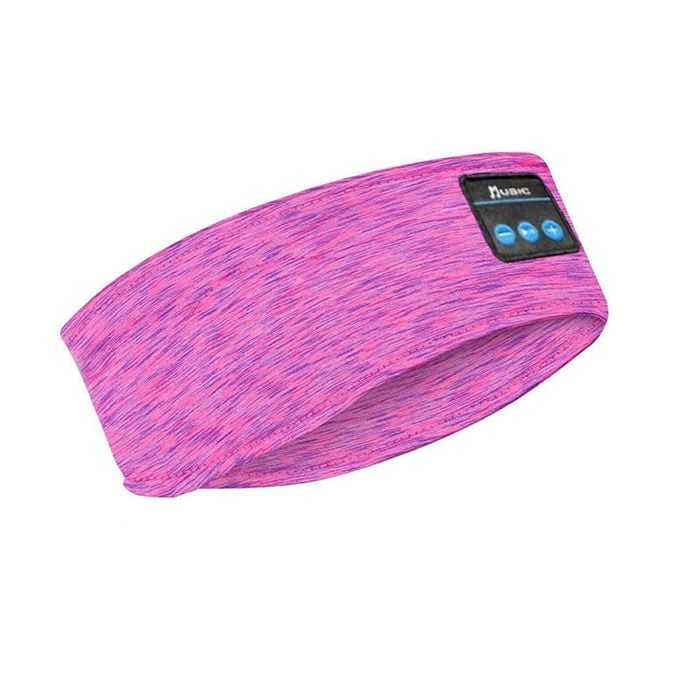 Catzon Music Headband Bluetooth 5.0 Headphones HD Stereo for Workout-RoseRed