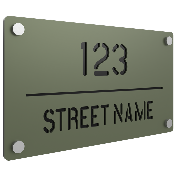 ProtectorAl 380mm x 220mm Pale Eucalypt Custom House Sign Aluminium Cut Through