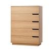 Oikiture 5 Chest of Drawers Dresser Tallboy Storage Cabinet Bedroom Natural
